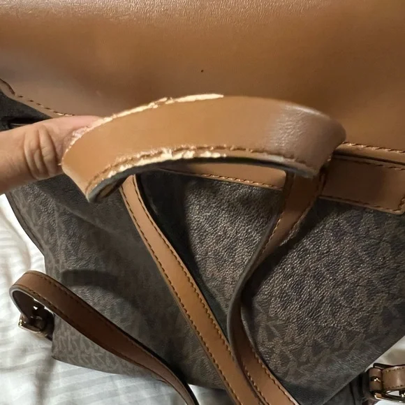 Michael Kors Emilia Medium Tan and Brown Women’s Backpack - Picture 3 of 4